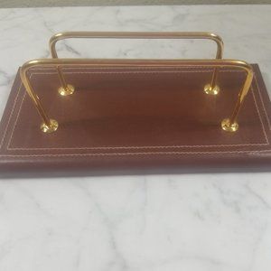 ITALIAN MODERNIST MUNARI LEATHER LETTER DESK MAIL OFFICE ORGANIZER DESK HOLDER